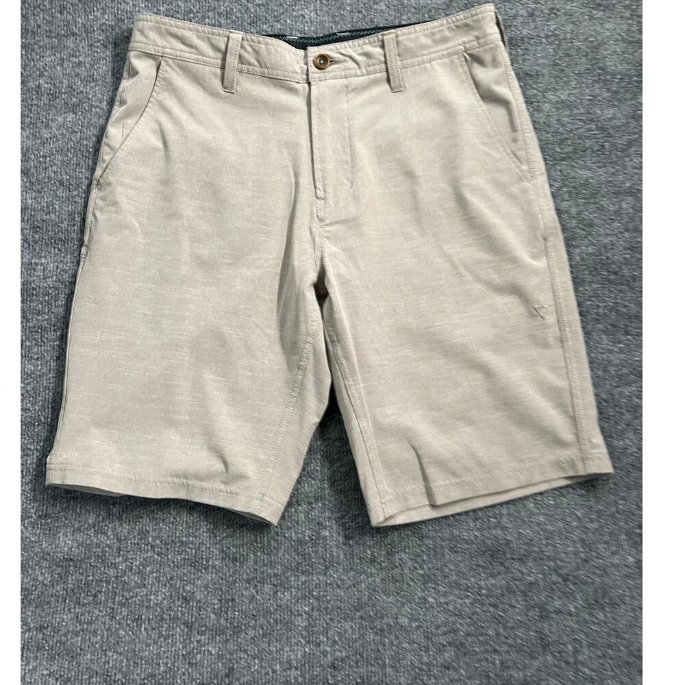 Vissla Surf Apparel Hybrid Shorts Light Khaki Biege Eco-Friendly Cotton Size 32